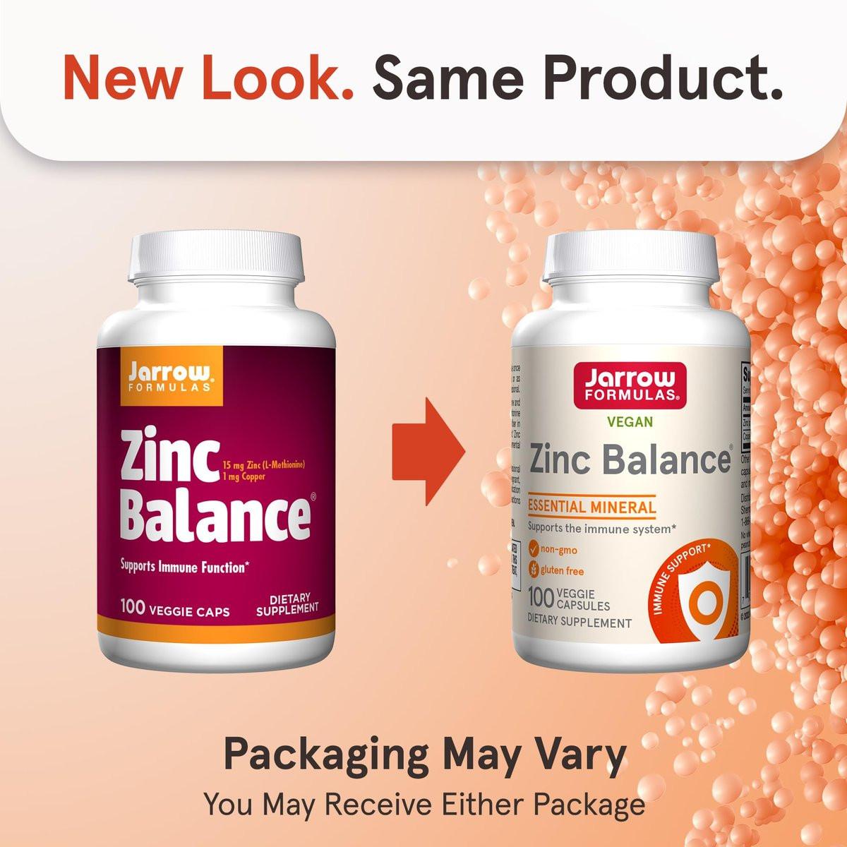 Jarrow Formulas Zinc Balance 15 mg – 100 Kapseln – Zink mit Kupfer – Essentielle Mineralien zur Unterstützung des Immunsystems – Glutenfrei, vegan