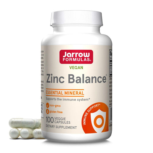 Jarrow Formulas Zinc Balance 15 mg – 100 Kapseln – Zink mit Kupfer – Essentielle Mineralien zur Unterstützung des Immunsystems – Glutenfrei, vegan