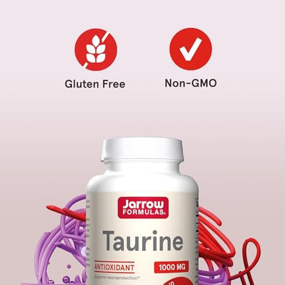 Jarrow Formulas® Taurin 1000 mg – Nahrungsergänzungsmittel, Aminosäure zur Unterstützung der Gehirngesundheit, 100 Kapseln, 100-Tage-Vorrat