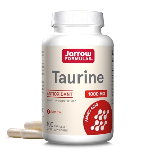 Jarrow Formulas® Taurin 1000 mg – Nahrungsergänzungsmittel, Aminosäure zur Unterstützung der Gehirngesundheit, 100 Kapseln, 100-Tage-Vorrat