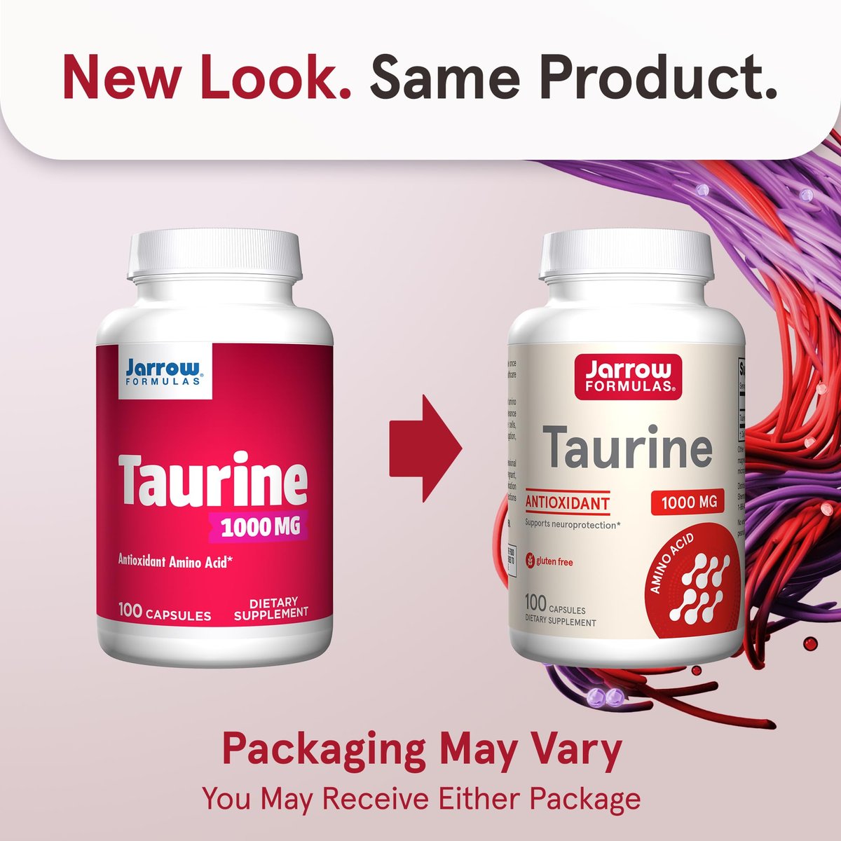 Jarrow Formulas® Taurin 1000 mg – Nahrungsergänzungsmittel, Aminosäure zur Unterstützung der Gehirngesundheit, 100 Kapseln, 100-Tage-Vorrat