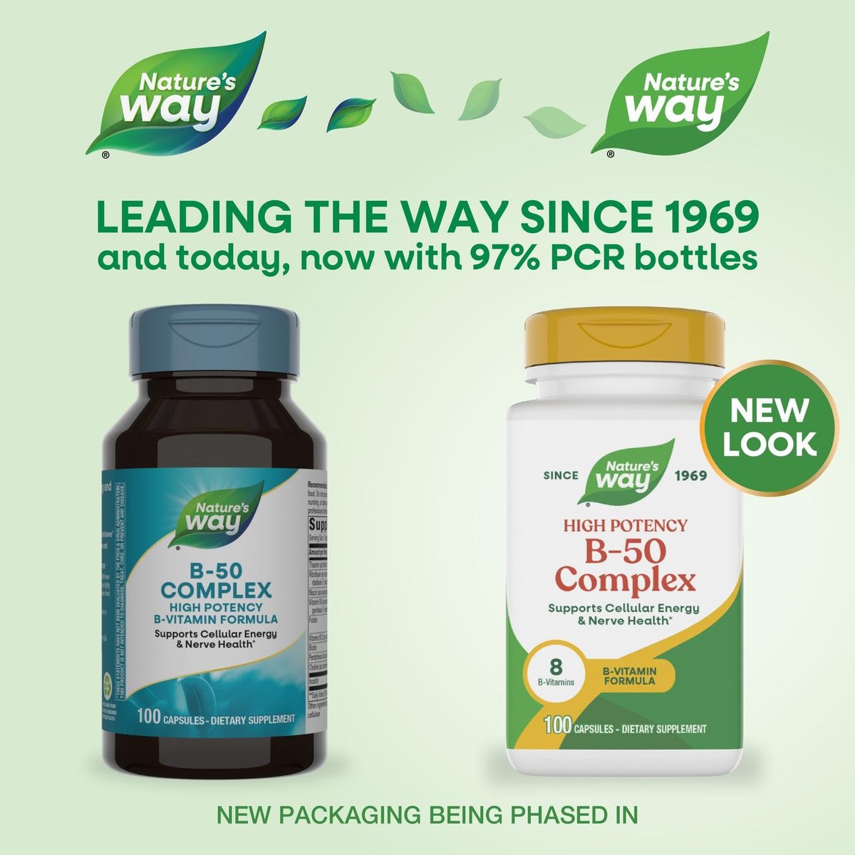 Nature's Way Vitamin B-50 Komplex – 100 Kapseln, Hochdosiertes B-Vitamin-Präparat