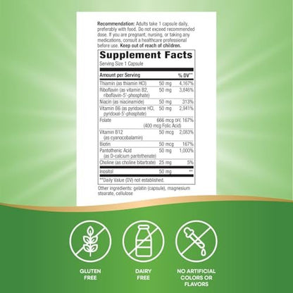 Nature's Way Vitamin B-50 Komplex – 100 Kapseln, Hochdosiertes B-Vitamin-Präparat