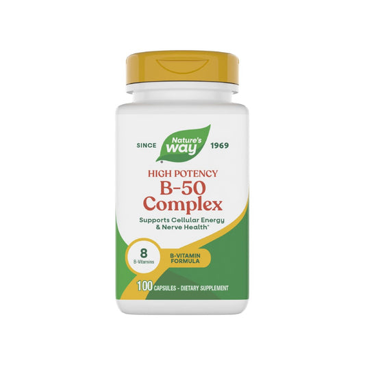 Nature's Way Vitamin B-50 Komplex – 100 Kapseln, Hochdosiertes B-Vitamin-Präparat
