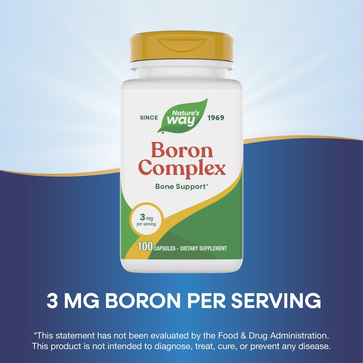 Nature's Way Boron Complex, Knochenunterstützung*, 3 mg pro Portion, glutenfrei, 100 Kapseln (Verpackung kann variieren)