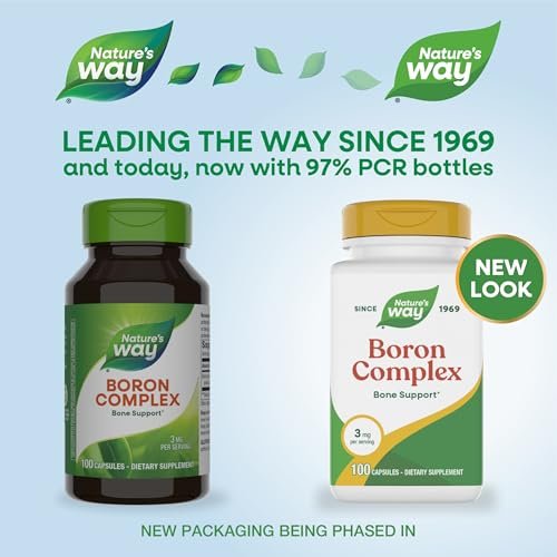 Nature's Way Boron Complex, Knochenunterstützung*, 3 mg pro Portion, glutenfrei, 100 Kapseln (Verpackung kann variieren)