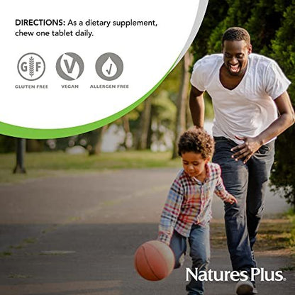 NaturesPlus Orange Juice Jr. – 180 Kautabletten – 100 mg Vitamin C – Immunsystem-Unterstützung – Sanft zum Magen – Vegan, Glutenfrei – 180 Portionen