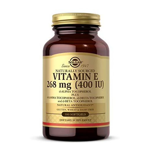 Solgar Vitamin E 268 mg (400 IE) (d-Alpha-Tocopherol & Gemischte Tocopherole), 100 Softgels - Unterstützt Immunsystem & Hauternährung - Natürliches Antioxidans - Glutenfrei, Laktosefrei - 100 Portionen