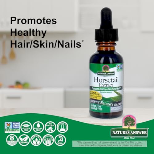 Nature's Answer Schachtelhalm | Fördert gesundes Haar, Haut & Nägel | Hergestellt in den USA | Glutenfrei, alkoholfrei, koscher zertifiziert & ohne Konservierungsstoffe 30 ml