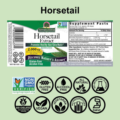 Nature's Answer Schachtelhalm | Fördert gesundes Haar, Haut & Nägel | Hergestellt in den USA | Glutenfrei, alkoholfrei, koscher zertifiziert & ohne Konservierungsstoffe 30 ml