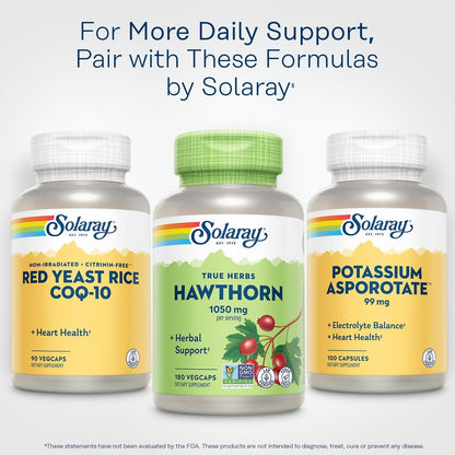 SOLARAY Weißdornbeeren Kapseln 1050 mg – Beruhigende Kräuterunterstützung – Vegan, Nicht-GVO, 180 VegCaps, 90 Portionen