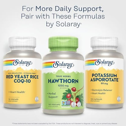 SOLARAY Weißdornbeeren Kapseln 1050 mg – Beruhigende Kräuterunterstützung – Vegan, Nicht-GVO, 180 VegCaps, 90 Portionen