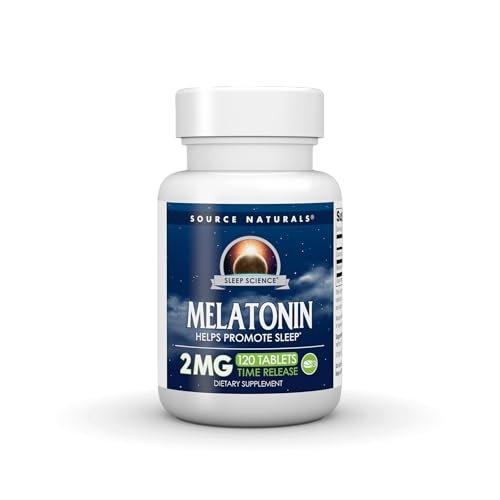 Source Naturals Melatonin 2 mg – 120 Zeitfreisetzungstabletten zur Förderung des Schlafs*