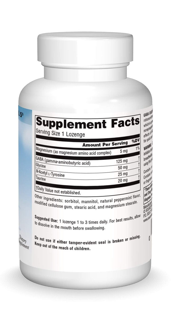 Source Naturals Serene Science GABA Calm Quick Dissolving Lutschtabletten Pfefferminzgeschmack - 60 Stück