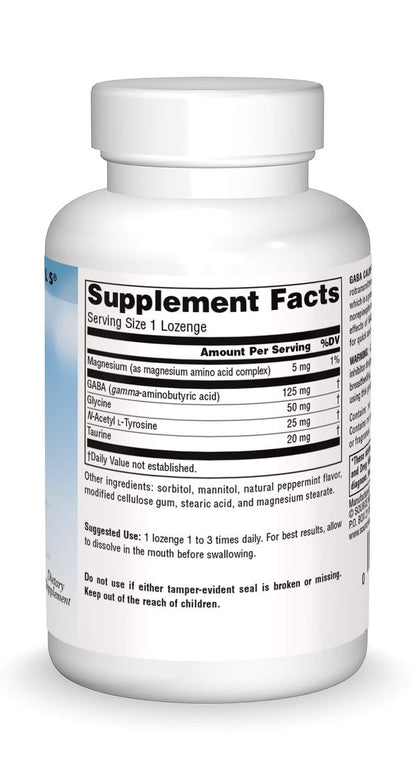 Source Naturals Serene Science GABA Calm Quick Dissolving Lutschtabletten Pfefferminzgeschmack - 60 Stück