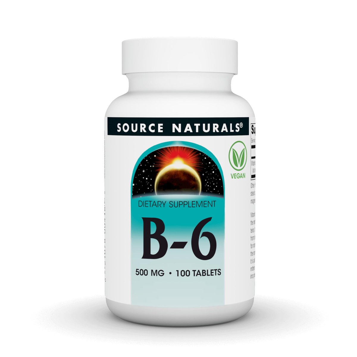 Source Naturals Vitamin B-6 500 mg - 100 Tabletten | Hochdosiertes Pyridoxalphosphat