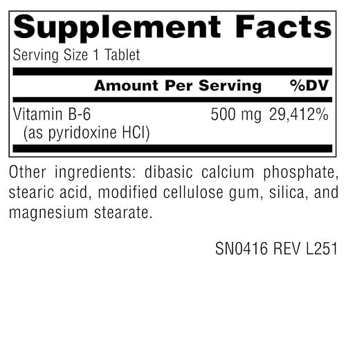 Source Naturals Vitamin B-6 500 mg - 100 Tabletten | Hochdosiertes Pyridoxalphosphat