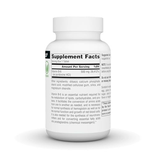 Source Naturals Vitamin B-6 500 mg - 100 Tabletten | Hochdosiertes Pyridoxalphosphat
