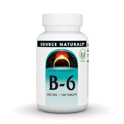 Source Naturals Vitamin B-6 500 mg - 100 Tabletten | Hochdosiertes Pyridoxalphosphat