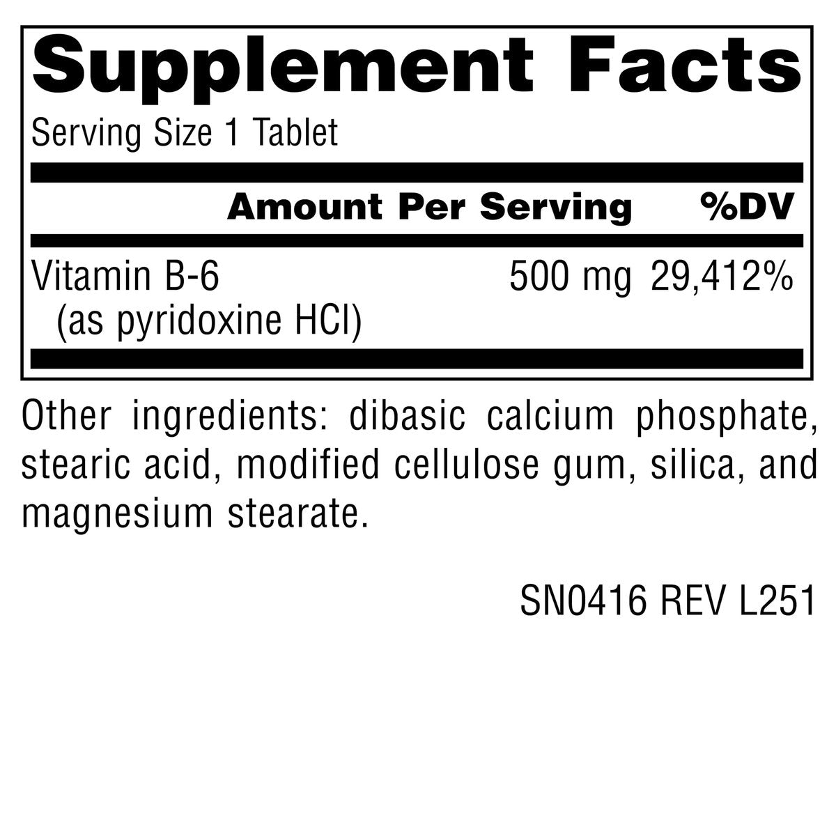 Source Naturals Vitamin B-6 500 mg - 100 Tabletten | Hochdosiertes Pyridoxalphosphat