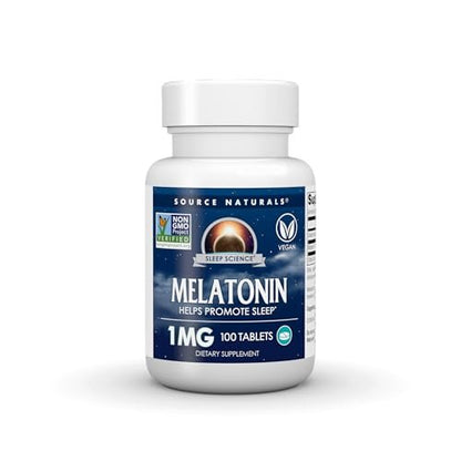 Source Naturals Melatonin 1 mg – 100 Tabletten – Schlafunterstützung*