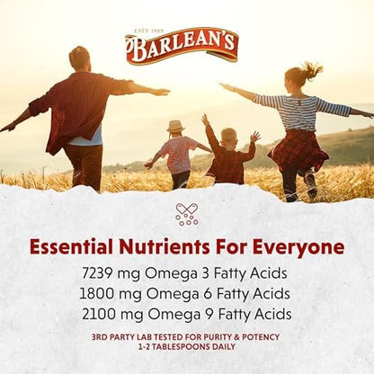 Barlean's Bioaktives Leinsamenöl mit Lignanen und Omega 3 – Kaltgepresst, Vegan & Glutenfrei, 237 ml