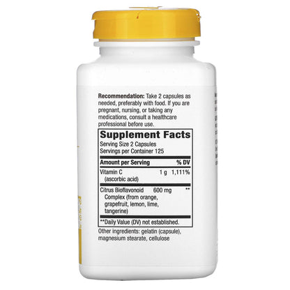 Nature's Way Vitamin C mit Bioflavonoiden, Immununterstützung*, hochdosiertes Vitamin C pro 2-Kapsel-Portion, fördert Kollagen*, 1.000 mg pro 2-Kapsel-Portion, 250 Kapseln