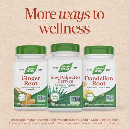 Nature's Way Sägepalmenbeeren – Traditionelle Prostatagesundheit,* Nahrungsergänzungsmittel für Männer, 585 mg pro Portion, Non-GMO Project verifiziert, vegane Kapseln, 100 Stück