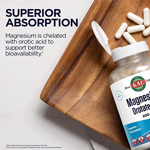 KAL Magnesium Orotat Tabletten, 60 Stück – Hochbioverfügbares Magnesiumpräparat