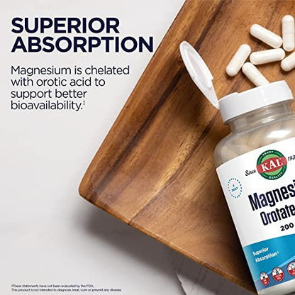 KAL Magnesium Orotat Tabletten, 60 Stück – Hochbioverfügbares Magnesiumpräparat