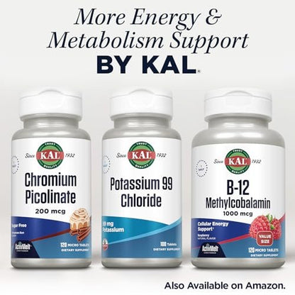 KAL Potassium 99 Chlorid - 99 mg Kaliumchlorid Tabletten, Elektrolyt-Ergänzung für Männer und Frauen - 100 Tabletten