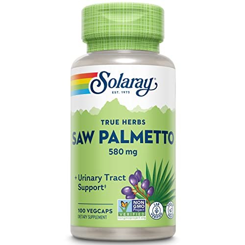 SOLARAY Sägepalme Beere 580 mg – Gesunde Prostata & Harnwege Unterstützung durch Fettsäuren & Pflanzensterine für Männer und Frauen, Non-GMO, Vegan & Laborgeprüft, 100 VegCaps, 100 Portionen