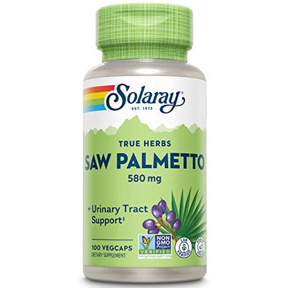 SOLARAY Sägepalme Beere 580 mg – Gesunde Prostata & Harnwege Unterstützung durch Fettsäuren & Pflanzensterine für Männer und Frauen, Non-GMO, Vegan & Laborgeprüft, 100 VegCaps, 100 Portionen
