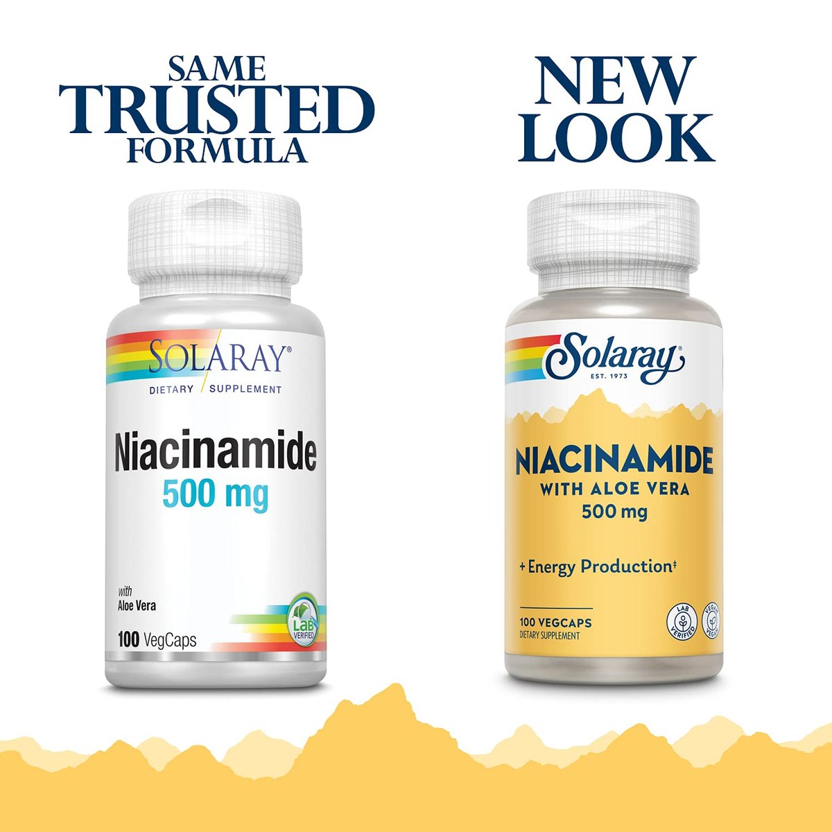 SOLARAY Niacinamid 500 mg | Vitamin B-3 | Unterstützung für Energiestoffwechsel, Kreislauf, Nerven & Hautgesundheit, 100 Kapseln