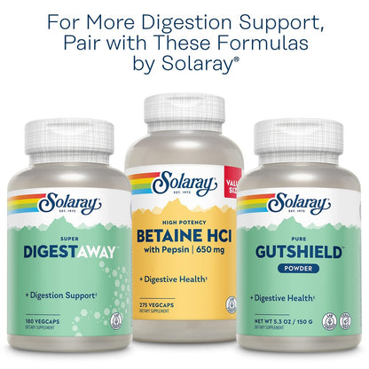 SOLARAY Pancreatin 1300 – Verdauungsenzyme mit Protease, Amylase, Lipase und Papain – 90 vegane Kapseln