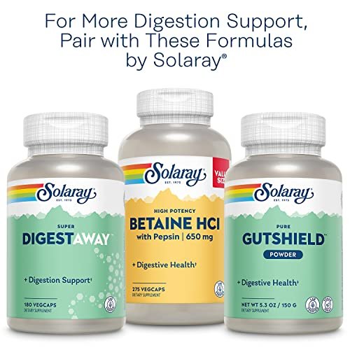 SOLARAY Pancreatin 1300 – Verdauungsenzyme mit Protease, Amylase, Lipase und Papain – 90 vegane Kapseln