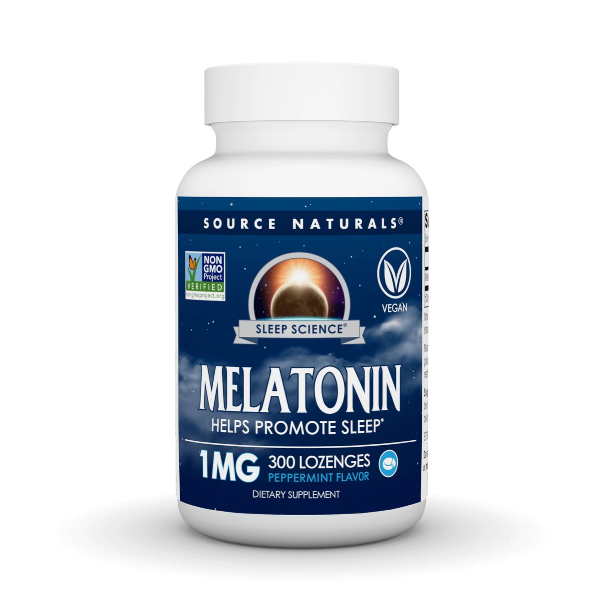 Source Naturals Melatonin 1 mg – 300 Minzgeschmack-Lutschtabletten zur Unterstützung des Schlafs*