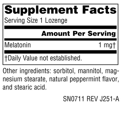 Source Naturals Melatonin 1 mg – 300 Minzgeschmack-Lutschtabletten zur Unterstützung des Schlafs*