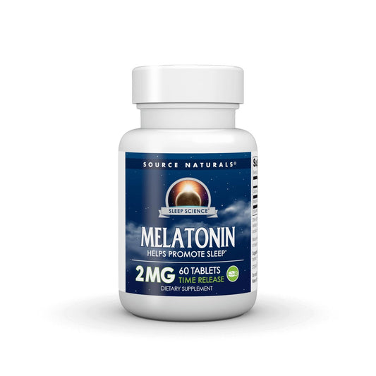 Source Naturals Melatonin 2 mg – 60 zeitverzögerte Tabletten zur Förderung des Schlafs*
