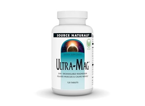 Source Naturals Ultra-Mag, 5-in-1 – Bioverfügbares Magnesium für Muskeln & Nerven* – 120 vegane Tabletten