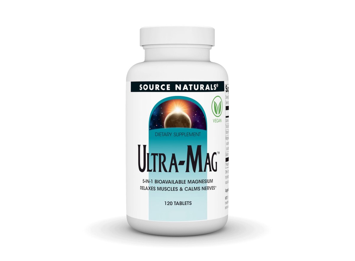 Source Naturals Ultra-Mag, 5-in-1 – Bioverfügbares Magnesium für Muskeln & Nerven* – 120 vegane Tabletten