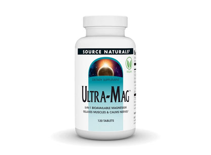 Source Naturals Ultra-Mag, 5-in-1 – Bioverfügbares Magnesium für Muskeln & Nerven* – 120 vegane Tabletten