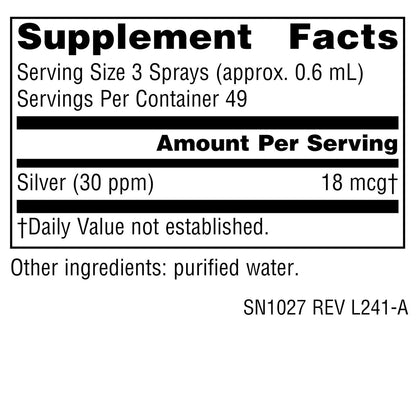 Source Naturals Wellness Kolloidales Silber 30 PPM – 1 Fl. oz. Sprühflasche