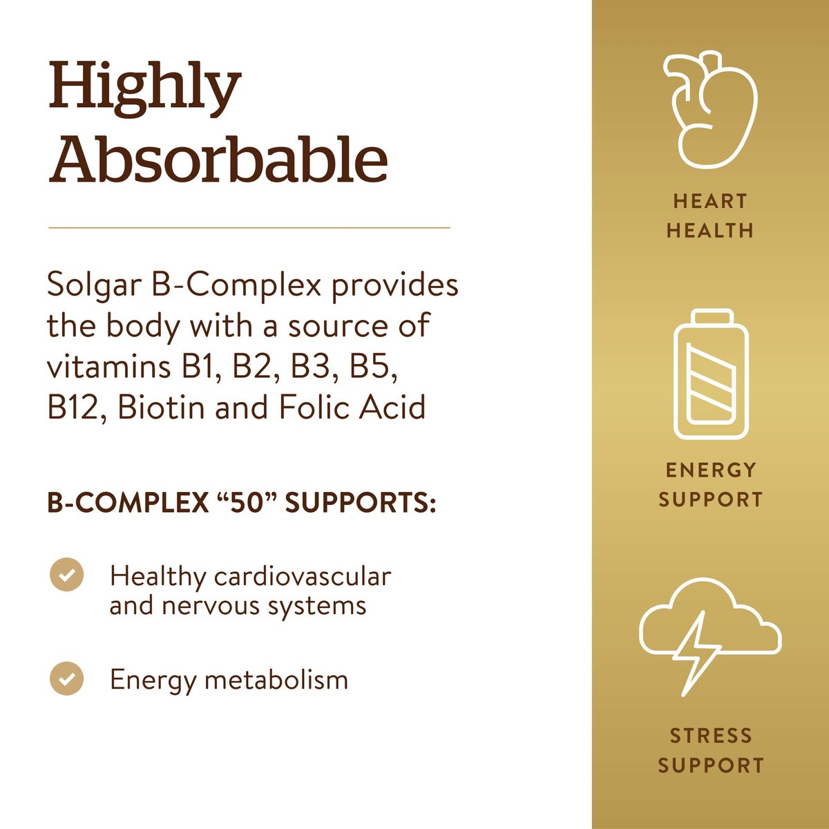 Solgar B-Complex „50“, 250 Vegane Kapseln – Energie, Herz & Nerven – Non-GMO, Glutenfrei, Laktosefrei, Koscher – 250 Portionen