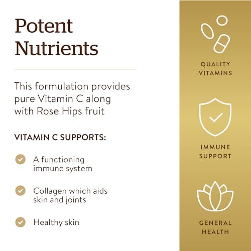 Solgar Vitamin C 1500 mg mit Hagebutte, 180 Tabletten - Antioxidans & Immununterstützung - Gesamtwohlbefinden - Unterstützt gesunde Haut & Gelenke - Non GMO, Vegan, Glutenfrei, Laktosefrei, Koscher - 180 Portionen