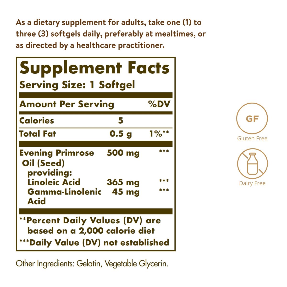 Solgar Nachtkerzenöl 500 mg, 180 Softgels – Unterstützt gesunde Haut & Herz-Kreislauf-Gesundheit – Nährstoffunterstützung für Frauen – Glutenfrei, Laktosefrei – 180 Portionen
