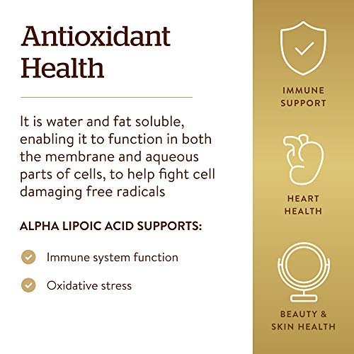 Solgar Alpha-Liponsäure 200 mg, 50 vegane Kapseln – Antioxidans-Unterstützung – Hilft Glutathion, Vitamin C & E, CoQ-10 zu recyceln – Non-GMO, vegan, glutenfrei, laktosefrei, koscher – 50 Portionen
