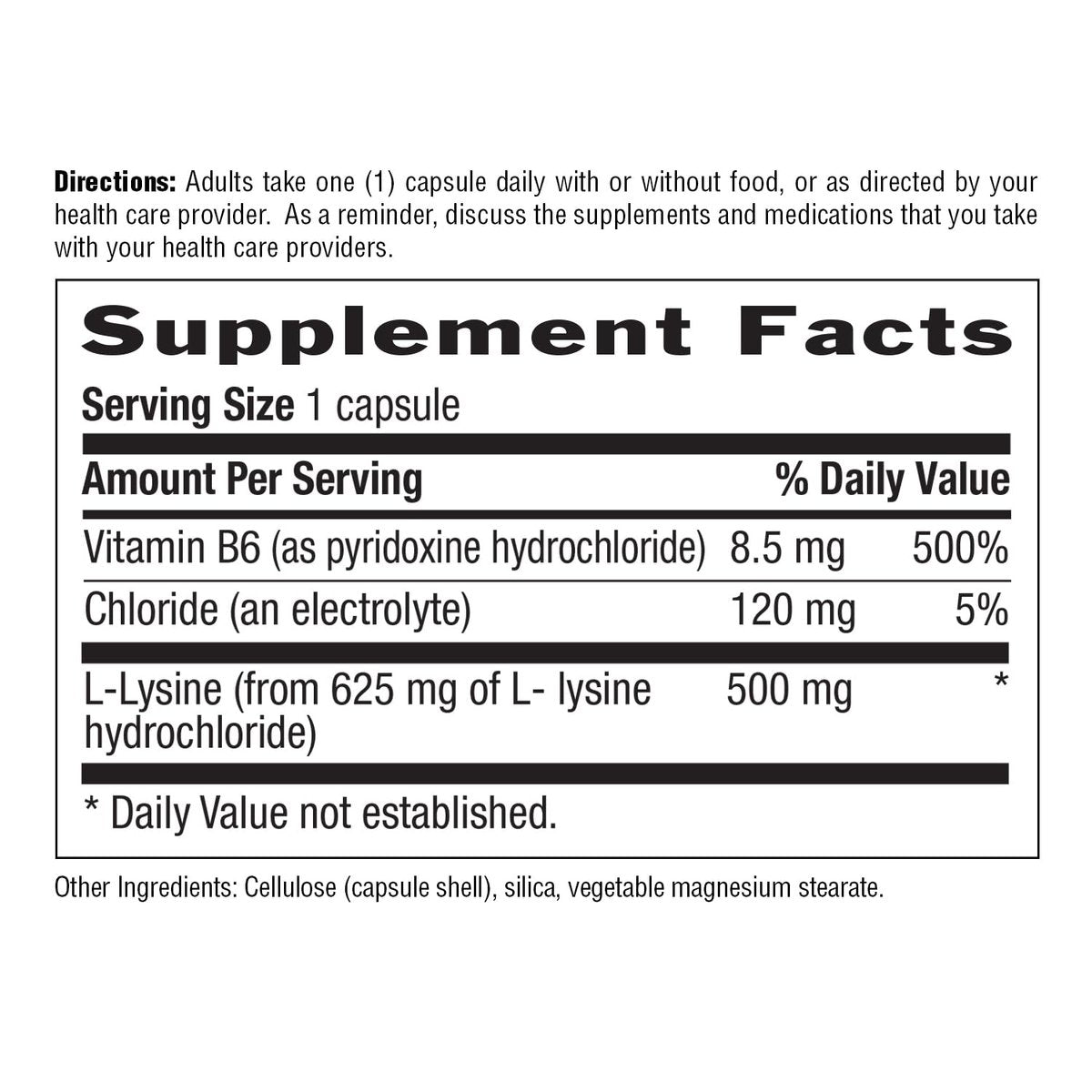 Country Life L-Lysin 500 mg mit B-6 – Unterstützt die Immungesundheit, fördert die Kollagenerneuerung in Lippen und Mund – 100 vegane Kapseln, zertifiziert glutenfrei, zertifiziert vegan