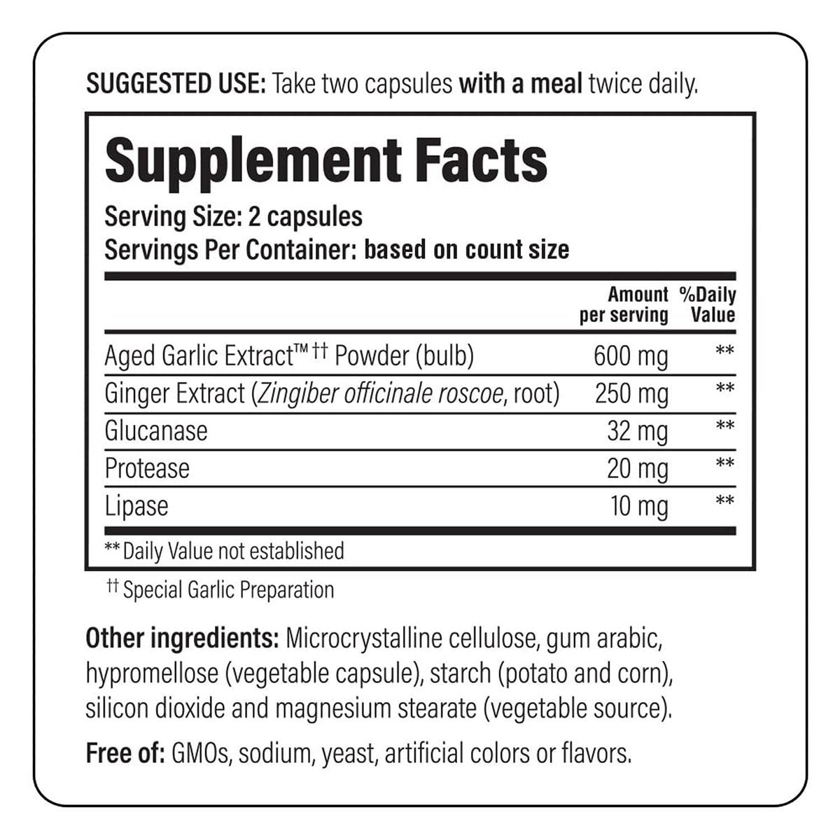 Kyolic Gealterter Knoblauchextrakt Formula 102 – Reinigung & Verdauung*, Ingwer- und Enzymkomplex, 100 Kapseln