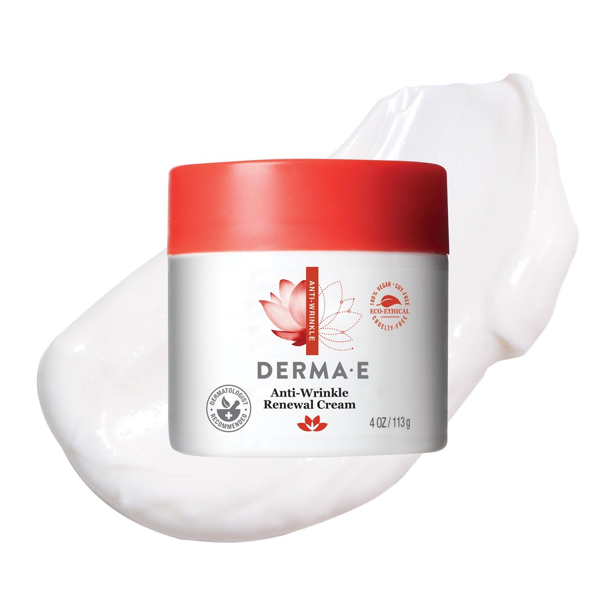 Derma E Anti-Falten Erneuerungscreme – Vitamin A Faltencreme – Vegane Anti-Aging Feuchtigkeitscreme für reife Haut, 118 ml